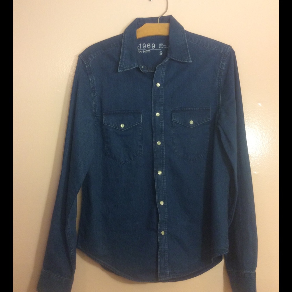 GAP 1969 Denim LS Woven Mens Size S